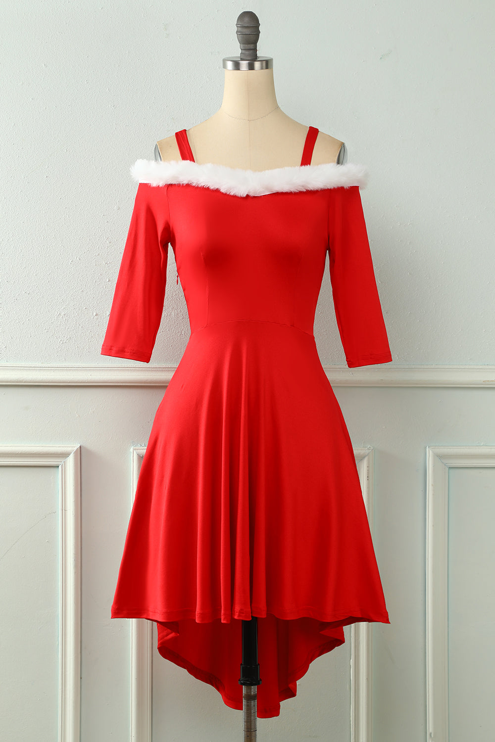 Off the Shoulder Red Christmas Dress
