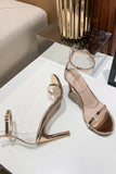 Golded Ankle Straps Prom Sandals