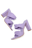 Lavender High Heels Woven Chunky Sandals