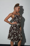 Black Floral Bodycon Summer Party Dress