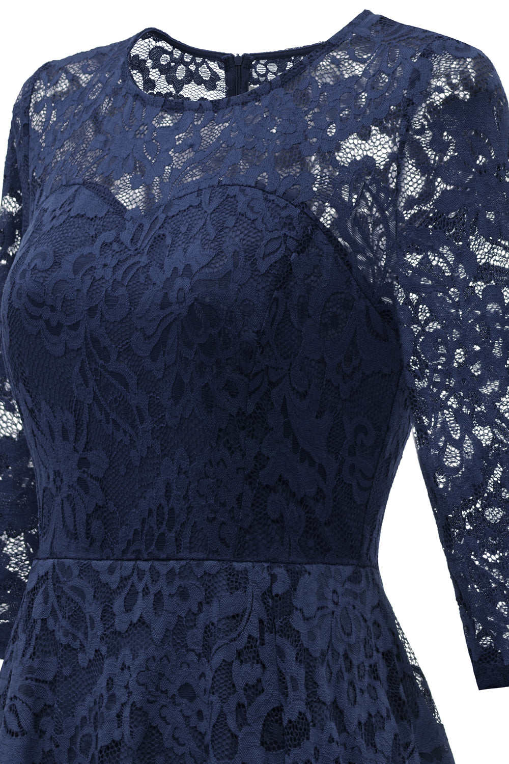 Navy High Low Lace Dress