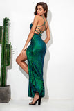 Sequins Long Party Dress with Slit