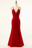 Dark Red Mermaid Prom Dress