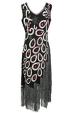 Asymmetrical V Neck 1920s Flapper Dress with Tassel