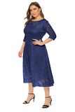 Plus Size Long Sleeves Lace Dress