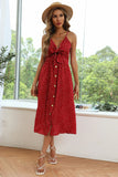 Red Polka Dots Maxi Summer Dress