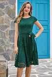 $9.9 Flash Sale-Dark Green/Grey Lace Midi Dress [US WAREHOUSE]