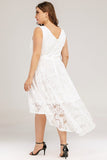 Lace Asymmetrical White Dress