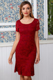 Burgundy Lace Bodycon Dress
