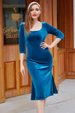 Royal Blue Velvet Formal Dress