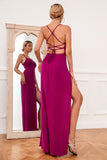 Spaghetti Straps Long Prom Dress with Split Front