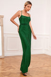 Green Glitter Simple Prom Dress