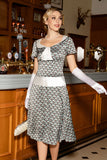 Elegant Vintage Casual Floral Print Work Party A-Line Swing Dress