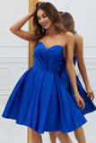 Royal Blue A-Line Sweetheart Short Homecoming Dress