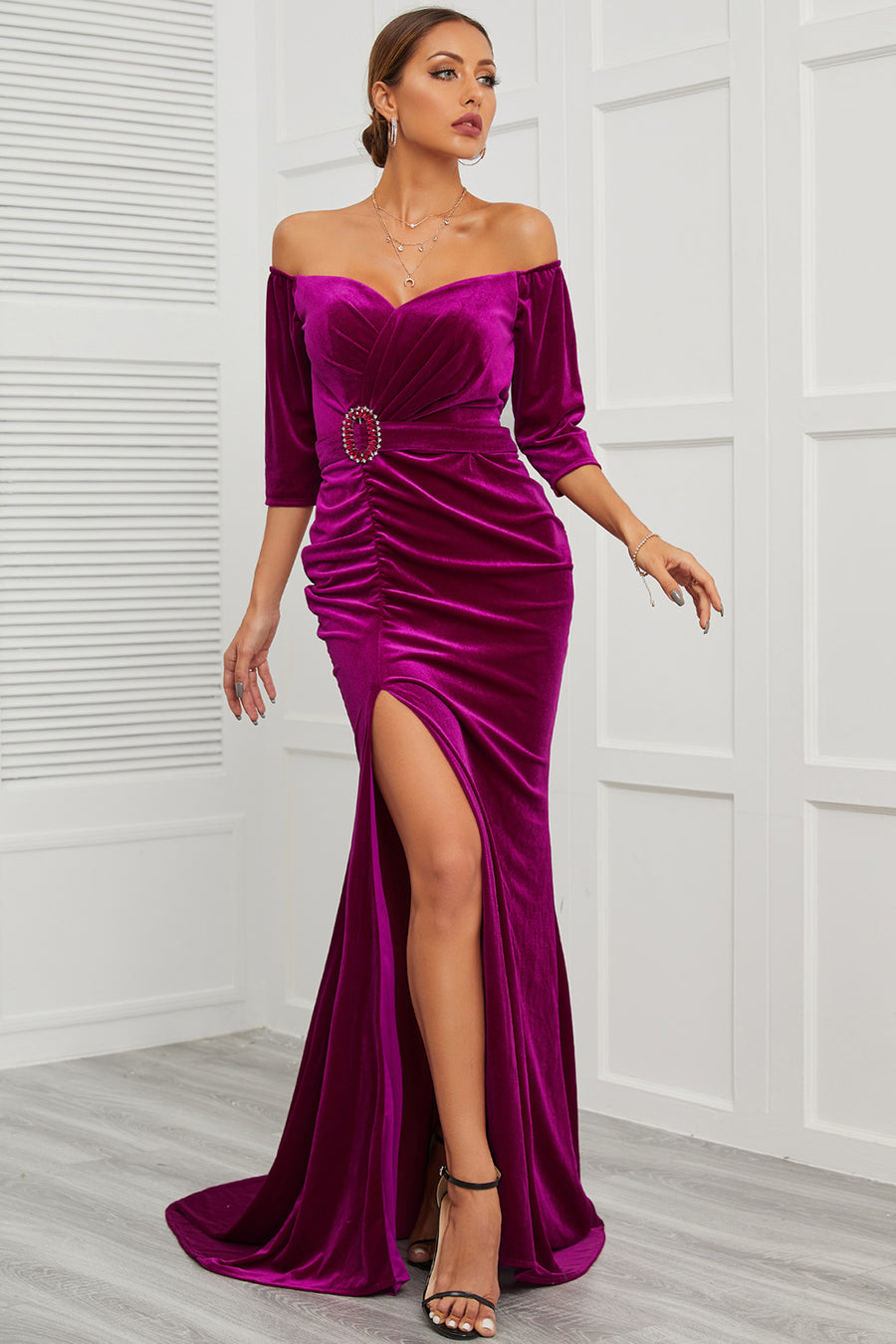 Long & Short Velvet Dresses | Black, Green, Blue or Red Long & Short Velvet Dresses | Black, Green, Blue or Red