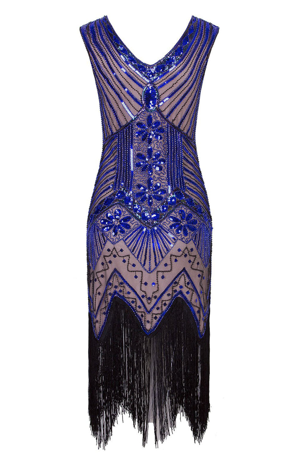 1920s Vintage Royal Blue Sequins Flapper Dress