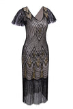 Flapper Black 1920s Sequins Dress