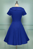 Blue Button Dress - ZAPAKA