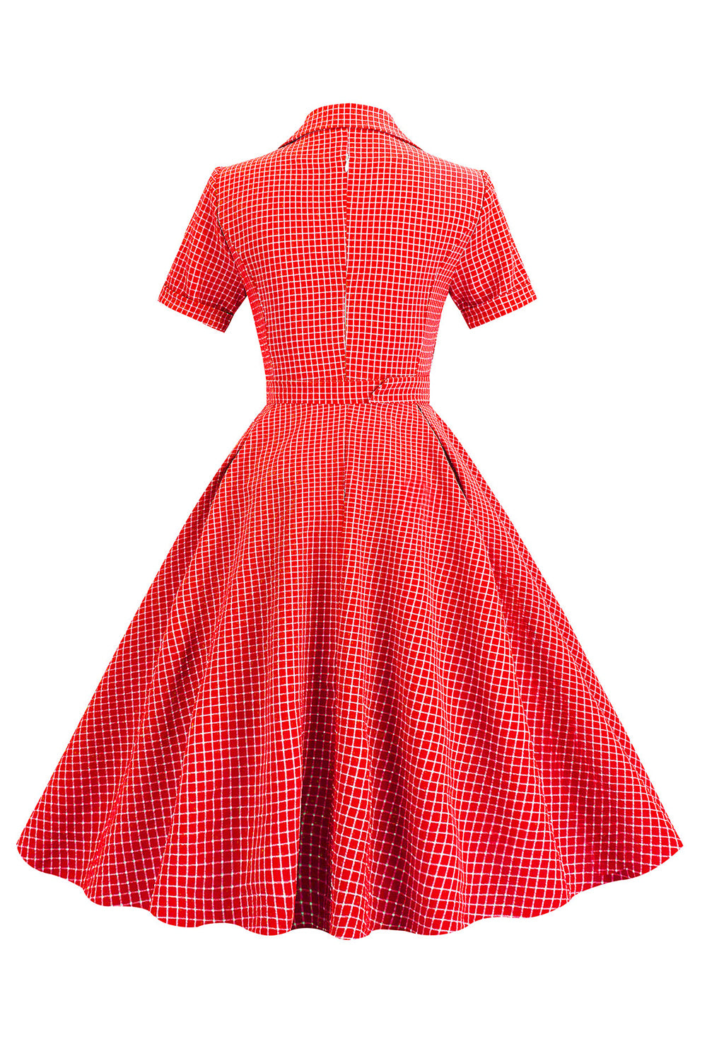 Retro Style Red Plaid 1950s Dress