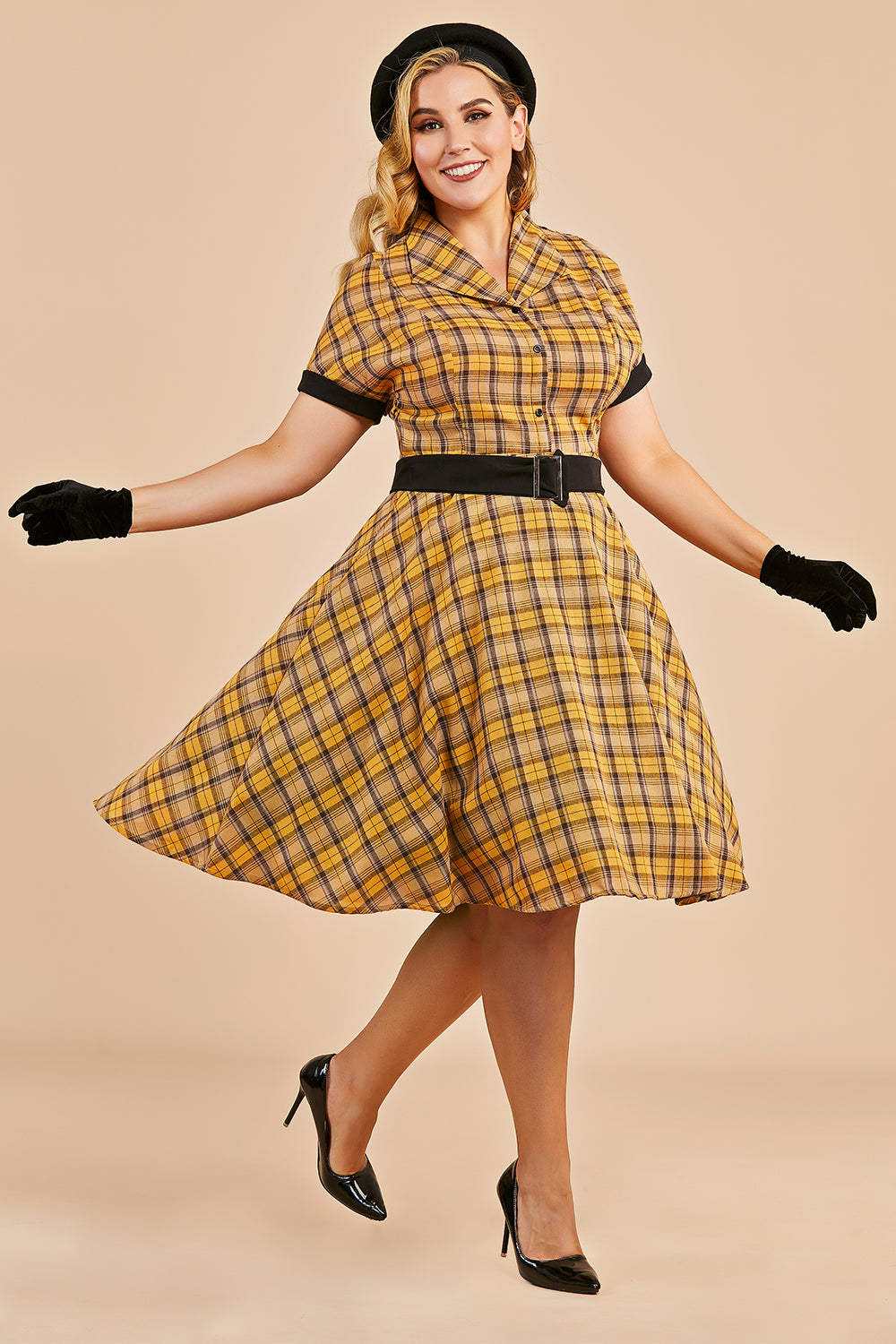Plaid 1950s Vintage Dress