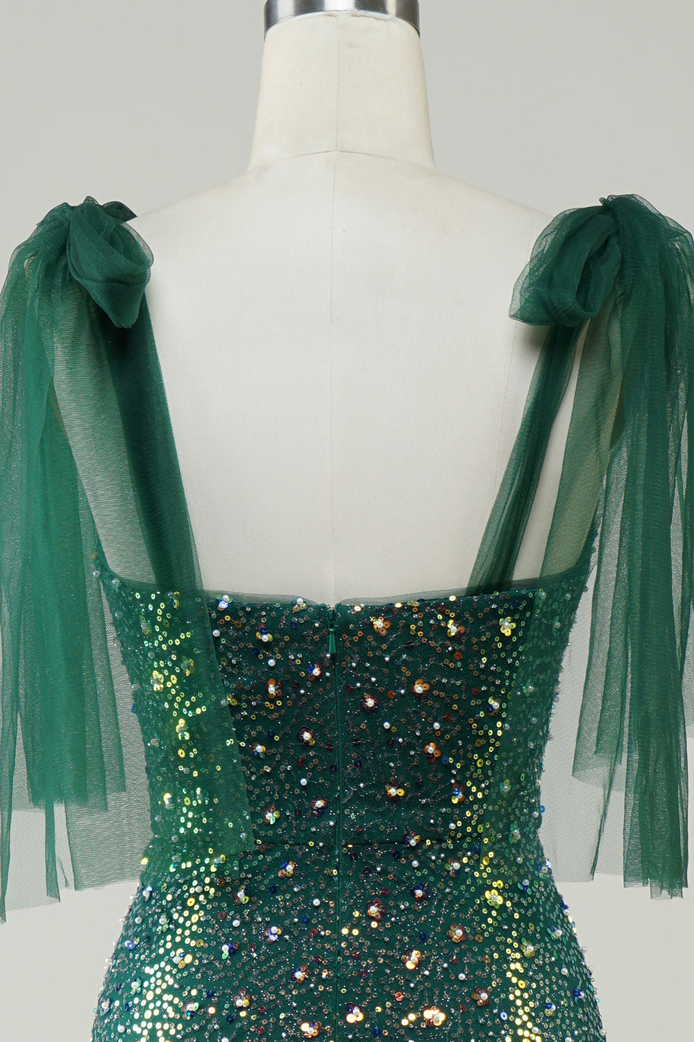 Sparkly Dark Green Mermaid Sequin Long Prom Dress with Slit