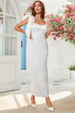Simple Sheath Ivory Ankle-Length Wedding Dress