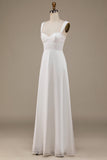 Ivory Scoop Neck Boho Wedding Dress with Lace